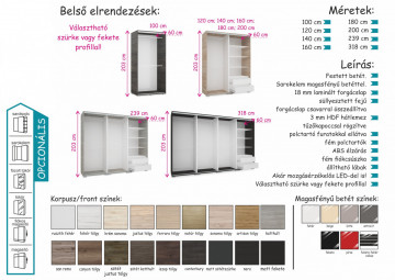 BO-120 gardrób magasfényű betéttel