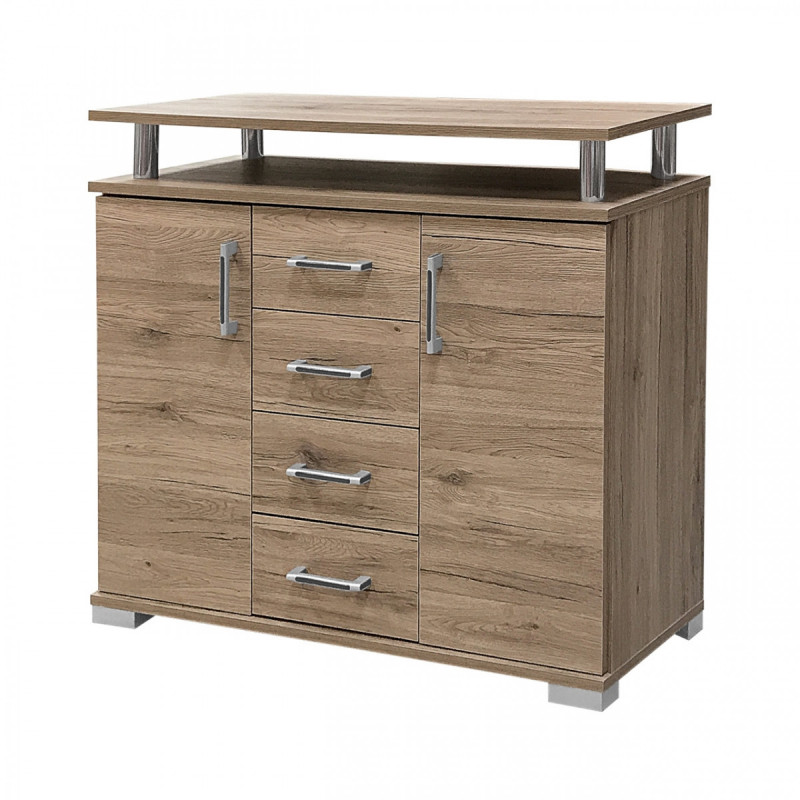 ME 2 ajtós 4 fiókos komód tetővel