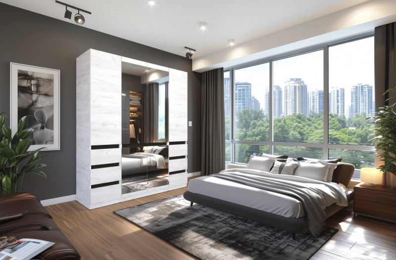 BS-180 gardrób keskeny fiókkal