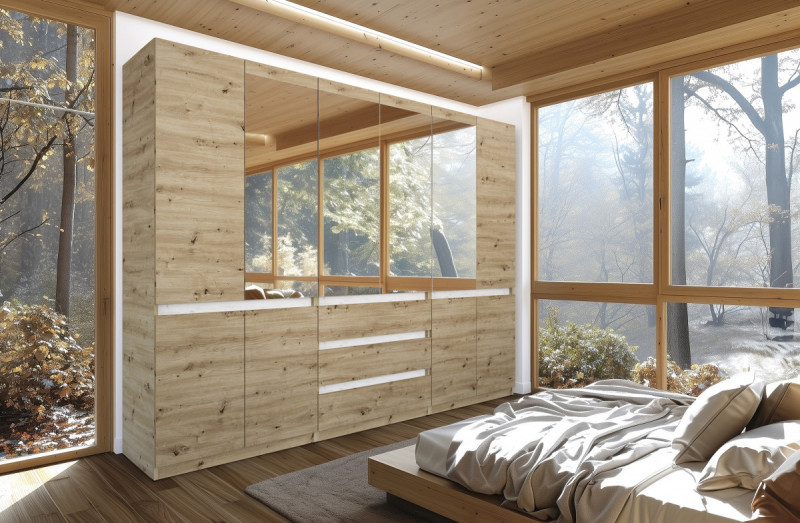 BS-270 gardrób 3 fiókkal, tükörrel